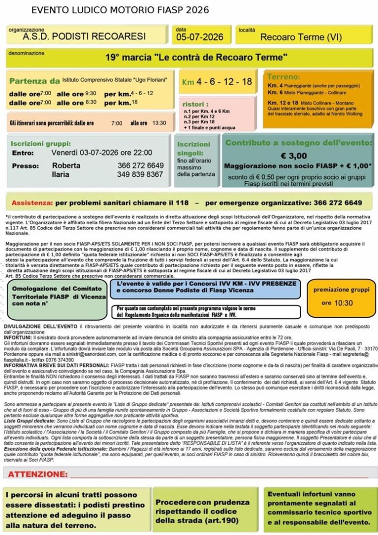 19° Le Contrà de Recoaro Terme